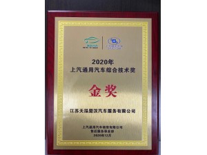 2020年度“上汽通用汽車綜合技術金獎”（天泓楚漢）
